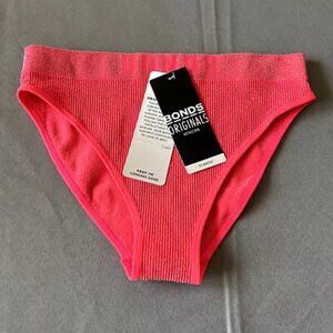 Womens Bonds Originals Retro Rib Orange Hi Bikini Briefs Size M New